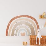 Adesivo de Parede Infantil Arco-Íris Boho Tons Terrosos