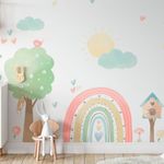 Adesivo de Parede Infantil Jardim Encantado Aquarela Delicado