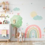 Adesivo de Parede Infantil Jardim Encantado Aquarela Delicado