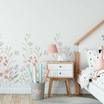 Adesivo de Parede Infantil Galhos e Flores em Aquarela Floral