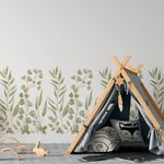Adesivo de Parede Infantil Folhagens Tropicais em Aquarela