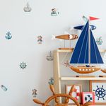 Kit Adesivos de Parede Aquarela Ursinhos Carinhosos e Balões
