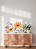 Adesivo de Parede Floral Aquarela Elegance Pétalas Suaves