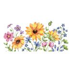 Adesivo de Parede Floral Aquarela Elegance Pétalas Suaves