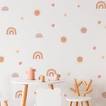 Kit Adesivo de Parede Infantil Galáxia Colorida com Arco-Íris e Planetas