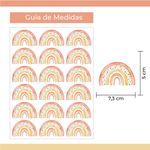 Kit Adesivos Decorativos de Parede Arco-Íris Aquarela Soft Tons Pastéis
