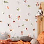 Kit Adesivos de Parede Infantil Bichinhos em Aquarela