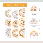 Kit Adesivos de Parede Arco-Íris Estilo Boho Moderno