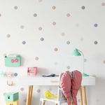 Kit Adesivos de Parede Poá Aquarela: Bolinhas Delicadas