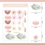 Kit Adesivos de Parede Jardim Floral em Aquarela Soft