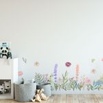 Adesivo de Parede Flores e Ramos Estilo Aquarela