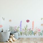 Adesivo de Parede Flores e Ramos Estilo Aquarela