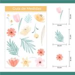 Kit Adesivos de Parede Botânico Floral Elegance Aquarela