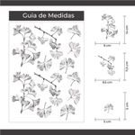 Kit Adesivos de Parede Botânico Folhas de Ginkgo Biloba
