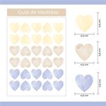 Kit Adesivos de Parede Corações em Aquarela Tons Pastéis