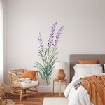 Adesivo de Parede Flor de Lavanda Aquarela Estilo Provençal