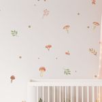 Kit Adesivos de Parede Cogumelos e Folhagens Aquarela Encantada