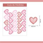 Kit Adesivos de Parede Corações Delicados em Aquarela