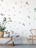 Kit Adesivos de Parede Botânico Natureza em Aquarela