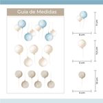 Kit Adesivos de Parede Balões Aquarela Tons Pastéis