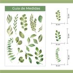 Kit Adesivos de Parede Folhagem Aquarela Estilo Botânico