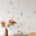 Kit Adesivos de Parede Botânico Floral Elegance Aquarela