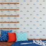 Kit Adesivos de Parede Nuvens Azul e Cinza Céu Moderno