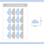 Kit Adesivos de Parede Nuvens Azul e Cinza Céu Moderno