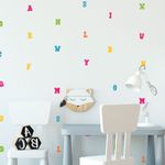 Kit Adesivos de Parede Infantil Abecedário Colorido Moderno