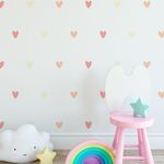 Kit Adesivos de Parede Corações Infantis Chuva de Amor