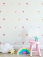 Kit Adesivos de Parede Corações Infantis Chuva de Amor