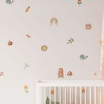 Kit Adesivos de Parede Aquarela Boho Animais e Arco-Íris