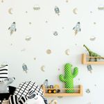 Kit Adesivos de Parede Infantil Espaço Aquarela: Naves e Planetas