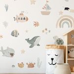 Adesivo de Parede Infantil Fundo do Mar em Aquarela Mágica