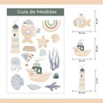Kit Adesivos de Parede Infantil Aquarela Fundo do Mar Mágico