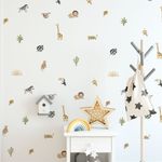 Kit Adesivos de Parede Infantil Aquarela Safari Baby Amigos da Floresta