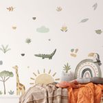 Adesivo de Parede Infantil Aquarela Savana Animais Africanos