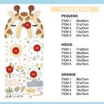 Adesivo de Parede Infantil Aquarela Arco-Íris Mágico com Girafa