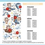 Kit Adesivo de Parede Infantil Ursinho Aviador Aquarela Baby