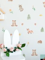 Kit Adesivos de Parede Animais da Floresta Aquarela Baby