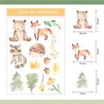 Kit Adesivos de Parede Animais da Floresta Aquarela Baby