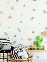 Kit Adesivos de Parede Mundo dos Dinossauros em Aquarela