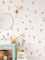 Kit Adesivos de Parede Floral Boho Aquarela Jardim Delicado