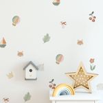 Kit Adesivos de Parede Estilo Boho Aquarela Arco-íris e Elementos
