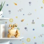 Kit Adesivos de Parede Infantil Astronautas Aquarela Espacial