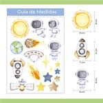 Kit Adesivos de Parede Infantil Astronautas Aquarela Espacial