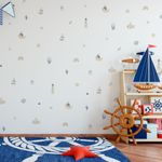 Kit Adesivos de Parede Infantil Aquarela Fundo do Mar Mágico