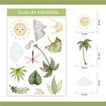 Kit Adesivos de Parede Botânico Aquarela Folhagens e Ramos