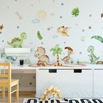 Adesivo de Parede Infantil Dinossauros Baby Aquarela