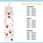 Adesivo de Parede Infantil Reino Mágico Unicórnios e Castelo Aquarela